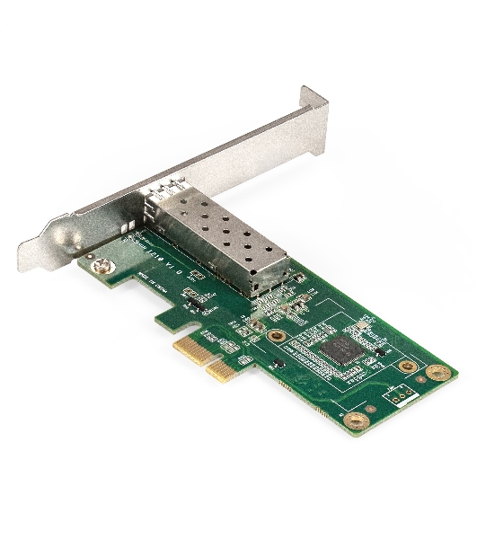 Сетевой адаптер ExeGate EXE-i210-F1 (PCI-E x1 v2.0, порт 1xSFP (медный), 10/100/1000Mbps, Gigabit Server NIC Intel Chipset I210-F1)
