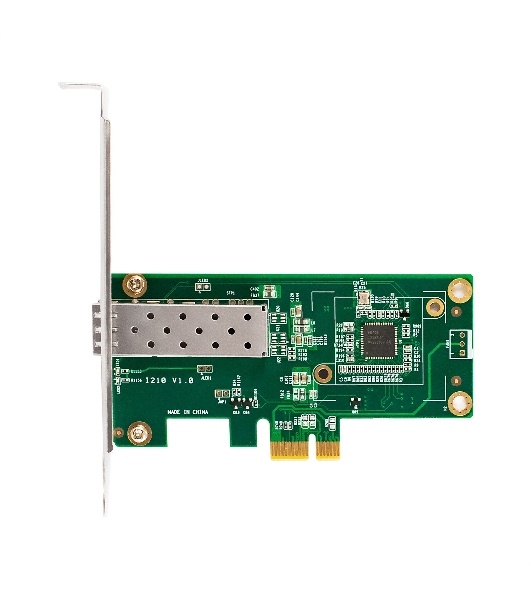 Сетевой адаптер ExeGate EXE-i210-F1 (PCI-E x1 v2.0, порт 1xSFP (медный), 10/100/1000Mbps, Gigabit Server NIC Intel Chipset I210-F1)