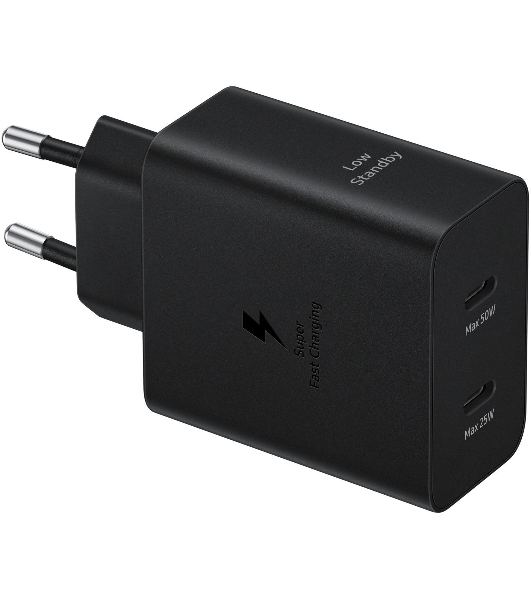 Сетевое зарядное устройство Samsung EP-T5020 50W 3A (PD) 2xUSB type-C для Samsung черный
