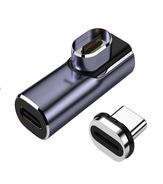 Переходник USB 4 Type-C мама-папа угловой с магнитным разъемом тип 2