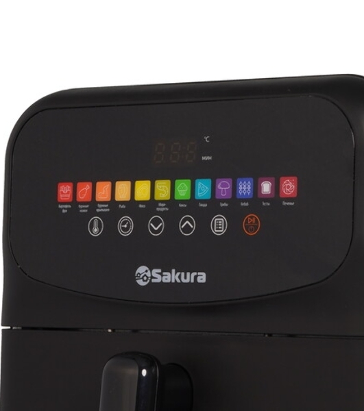Аэрогриль Sakura SA-7684BK черный, 1500 Вт, 5 л, сенсор, 8 программ