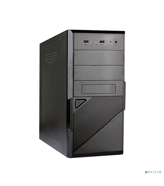 Компьютерный корпус ExeGate EX284019RUS Minitower BA-201 Black, mATX, (AA450, 80мм), 2*USB, Audio