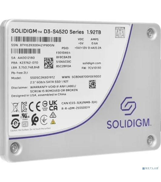 Накопитель SSD Solidigm Intel S4520 Series SSD SATA 2.5' 1.92TB