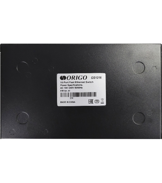 Коммутатор неуправляемый ORIGO OS1216/A1A 16x100Base-TX, корпус металл