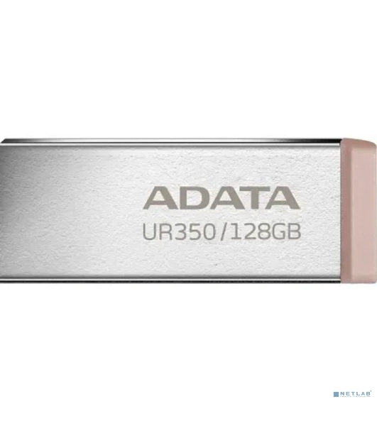 Флешка USB ADATA UR350 (UR350-128G-RSR/BG), 128Gb, USB 3.2, R/W 100/15, серебристый/коричневый