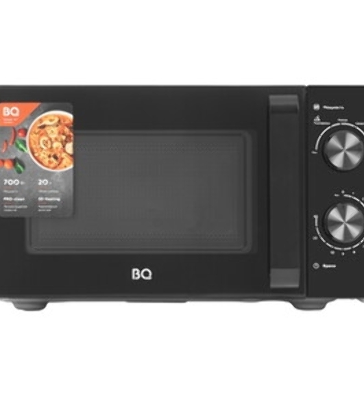 Микроволновая печь BQ MWO-20004SM/W черный, 20 л, 700 Вт, переключатели - поворотный механизм