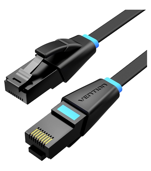 Патч-корд Vention прямой UTP cat.6, RJ45 - 1,5м. плоский черный