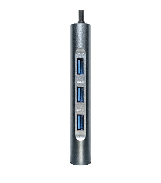 USB-концентратор ExeGate EX293985RUS DUB-31C/MAX (кабель-адаптер USB Type-C --> 3xUSB3.0 + Card Reader + PD 100W + HDMI 4K@30Hz + VGA + Audio + Lan RJ45 10/100/1000Mb, Plug&Play, серый)