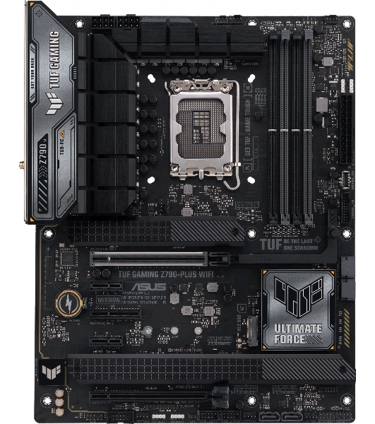 Материнская плата ASUS TUF GAMING Z790-PLUS WIFI, LGA 1700, Intel Z790, 4xDDR5, 4xSATA, 4xM.2, 1xPCIe 5.0 x16, 1xPCIe 4.0 x4, 2xUSB-A 3.2 Gen 2, 4xUSB-A 3.2 Gen 1, 1xUSB-C 3.2 Gen 2, 1xUSB-C 3.2 Gen 2x2, 1x2.5Gb LAN, 5x3.5 мм, 7.1, Standard-ATX