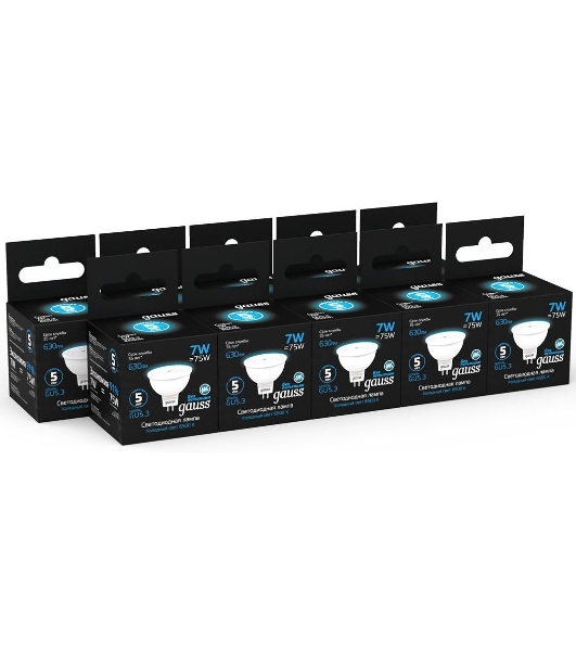 Лампа светодиодная Gauss 101505307 MR16 7W 630lm 6500K GU5.3
