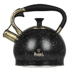 Чайник RASHEL М-7903 3 л, нерж. сталь, со свистком, черный, фото 1