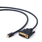 Кабель mDP-DVI Cablexpert CC-mDPM-DVIM-6, 20M/25M, 1.8м, черный, позол.разъемы, пакет, фото 1