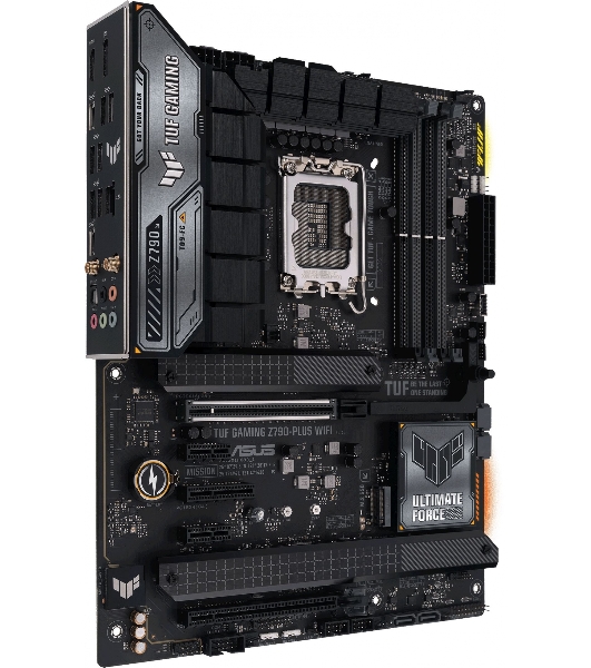 Материнская плата ASUS TUF GAMING Z790-PLUS WIFI, LGA 1700, Intel Z790, 4xDDR5, 4xSATA, 4xM.2, 1xPCIe 5.0 x16, 1xPCIe 4.0 x4, 2xUSB-A 3.2 Gen 2, 4xUSB-A 3.2 Gen 1, 1xUSB-C 3.2 Gen 2, 1xUSB-C 3.2 Gen 2x2, 1x2.5Gb LAN, 5x3.5 мм, 7.1, Standard-ATX