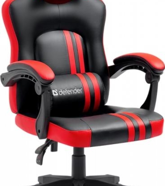 Кресло Defender MERCURY BLACK/RED черный/красный, экокожа
