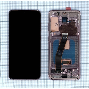 Дисплей для Samsung Galaxy S20 SM-G980F розовый с рамкой