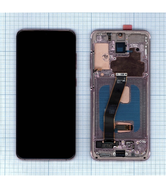 Дисплей для Samsung Galaxy S20 SM-G980F розовый с рамкой