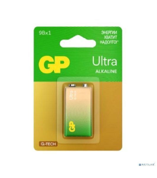 Алкалиновая батарейка GP Ultra Alkaline G-Tech 9V Крона - 1 шт. на блистере