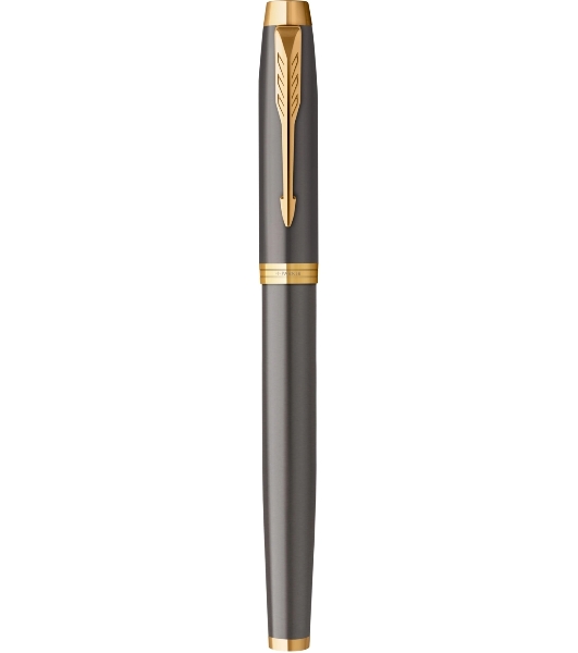 Ручка роллер Parker IM Premium Grey Core GT (2213778), F, черные чернила, подарочная коробка
