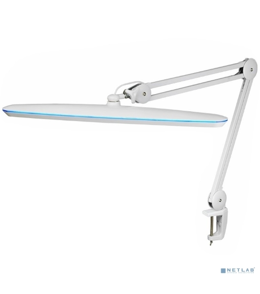 Лампа настольная бестеневая Rexant, струбцина, 'Blue Stream', 117 SMD LED, диммер (4 уровня), белая