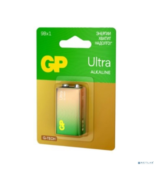 Алкалиновая батарейка GP Ultra Alkaline G-Tech 9V Крона - 1 шт. на блистере