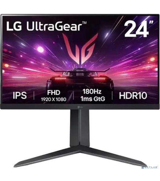 Монитор 23.8' LG UltraWide 24GS65F-B IPS 1920x1080, 180 Гц, 1 мс, 16:9, 300 кд/м2, 1xHDMI, 1хDP, 1x3.5 мм, черный