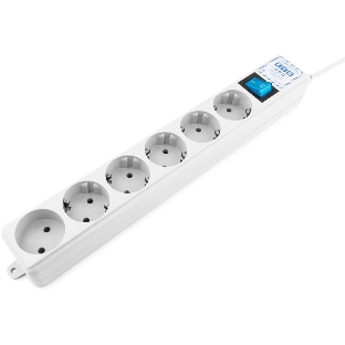 Фильтр-удлинитель Power Cube PRO, 1,9 м, LC контур, 16А/3,5кВт Surge protector Power Cube Pro 1,9 m, LC circuit, 6 outlets (белый) 16A/3,5kVt
