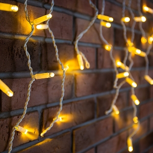 Гирлянда Neon-night Айсикл (бахрома) светодиодный, 1,8 х 0,5 м, белый провод, 230 В, диоды теплый белый, 48 LED