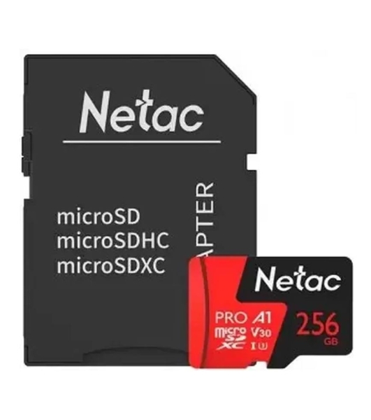 Флеш Карта MicroSD card Netac P500 Extreme Pro 256Gb, retail version w/SD adapter