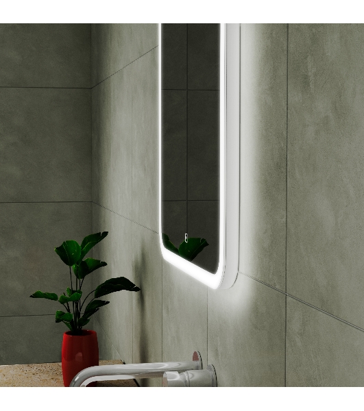 Зеркало для ванной с подсветкой Bau Stil 50х70, сенсорная LED на касание, пластиковый защитный корпу