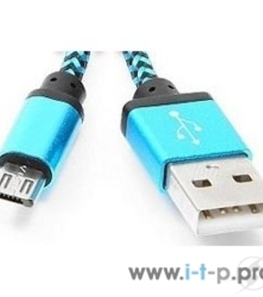 Кабель Gembird USB 2.0 Cablexpert AM/microBM 5P, 1м, нейлоновая оплетка, алюминиевые разъемы, синий, пакет