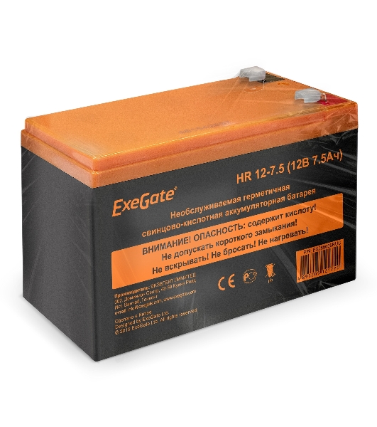 Батарея для ИБП ExeGate EX285638RUS HR 12-7.5 (12V 7.5Ah 1228W, клеммы F2)