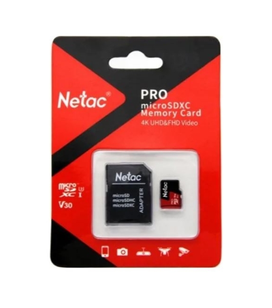 Флеш Карта MicroSD card Netac P500 Extreme Pro 256Gb, retail version w/SD adapter