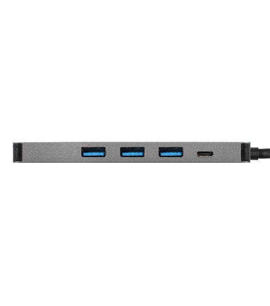 USB-концентратор ExeGate DUB-31C/PD/H (кабель-адаптер USB Type-C --> 3xUSB3.0 + PD 60W + HDMI 4K@30Hz, Plug&Play, серый)