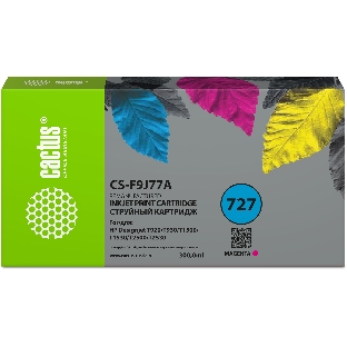 Картридж струйный Cactus CS-F9J77A 727 пурпурный (300 мл) для HP DJ T920/T930/T1500/T1530/T2500/T2530