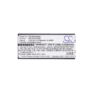 Аккумулятор CameronSino CS-SMA320SL EB-BA310ABE для Samsung Galaxy A3 (2016) SM-A3103.85V, 1700mAh, 6.55Wh