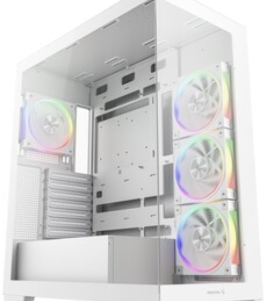 Компьютерный корпус Deepcool CG580 4F V2 WH без БП, боковое окно (панорама), 4x120мм ARGb PWM вентилятора, белый, ATX (R-CG580-WHADA4-G-2)