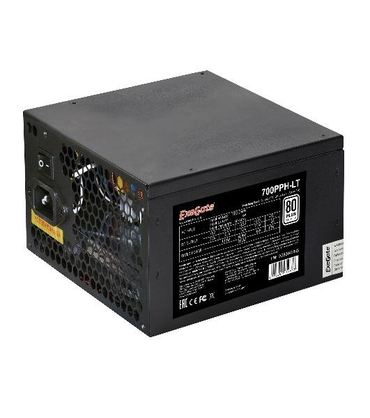 Блок питания ExeGate 700PPH-LT RTL (EX282048RUS), 700Вт, 80 PLUS, 120мм, черный