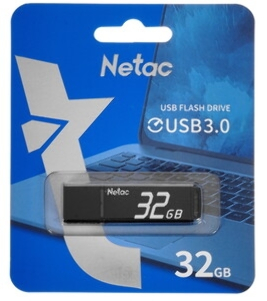 Флешка USB Netac U351 (NT03U351N-032G-32BK), 32Gb, USB 3.0, R/W 110/45, черный