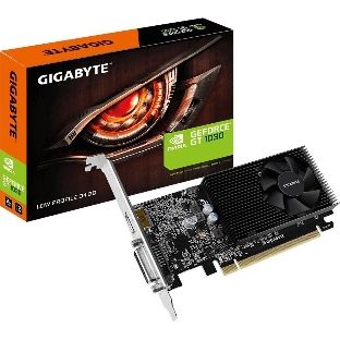 Видеокарта Gigabyte GV-N1030D4-2GL NVidia GeForce GT 1030, 2Gb DDR4/64-bit, PCI-Ex16 3.0, DVI-Dx1, HDMI2.0bx1, LP, 2-slot cooler, Retail