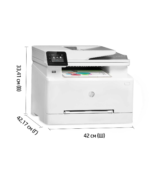 МФУ лазерное HP Color LaserJet Pro M283fdw (7KW75A), A4, цветной, печ. до 21 стр/мин., скан. до 26 стр/мин. (ч/б) 22 стр/мин. (цвет), 600 x 600 dpi (печать) 300x300dpi (скан), USB, RJ-45, Wi-Fi, Air Print, Mopria