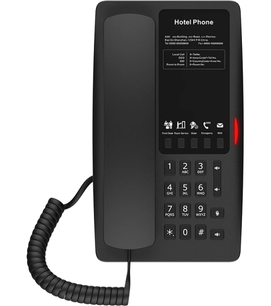Гостиничный IP-телефон Fanvil H4W WIFI Hotel Phone 2 SIP Lines 1 USB Port for phone charging 5 Soft keys prograммable service hotline 2.4GHz&5GHz,Wi-Fi 6 PoE HD Voice PSU