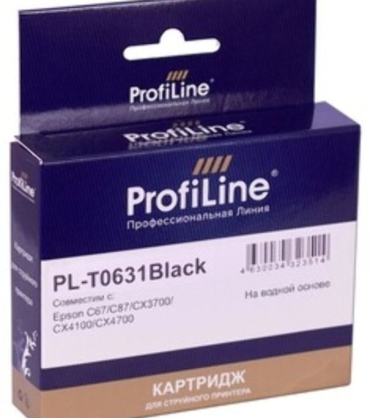 Чернила ProfiLine PL-T0631/T0731/T0921/T1281 для принтеров Epson C67/C79/C87/C91/CX3700/4100/4300/4700/3900/3905/4900/TX106/109/T117/119/T26/T27 S22/SX125/130/420W/425W/Office BX305F/BX305FW черный водн 100 мл