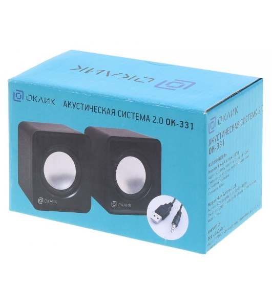 Акустическая система Oklick OK-331 2.0 черный 6Вт