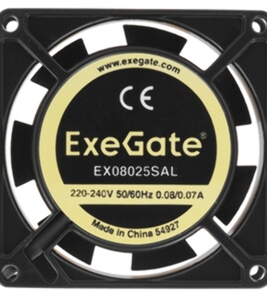 Вентилятор для корпуса ExeGate EX08025SAL черный, 80 мм, 2500 об/мин, 31 дБ