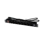 Блок розеток 19 (8шт)PDU с LED выкл.алюм.профиль 1U шнур 2м вилка DIN49440 (нем.станд.) PH12-8D1 ITK, фото 1