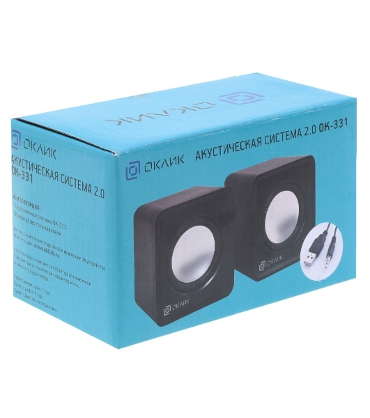 Акустическая система Oklick OK-331 2.0 черный 6Вт
