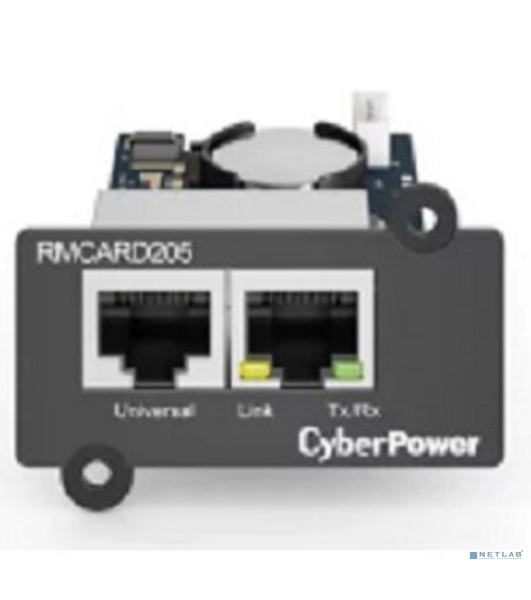 Карта удаленного управления CyberPower SNMP для источника бесперебойного питания серий OL, OLS, PR, OR, ПО PowerPanel® Business Edition, совместимость с ENVIROSENSOR, 0.15х0.15х0.07м., 0.2кг. Remote management SNMP card for OL, OLS, PR, OR series UPSs, PowerPanel® Business Edition software, сompatible with ENVIROSENSOR, 0.15x0.15x0.07m., 0.2kg.