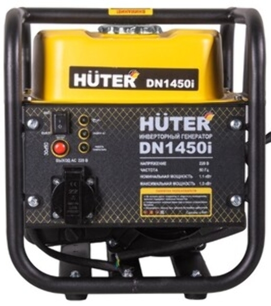 Электрогенератор бензиновый инверторный Huter DN1450i, 1.3 кВт, 96 дБ, 12.42 кг