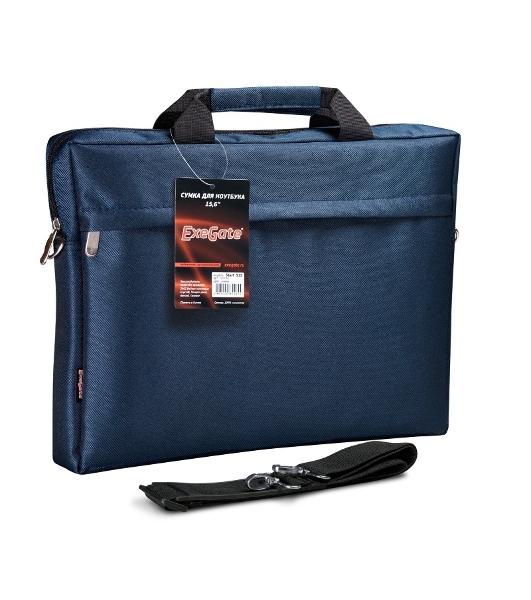 Сумка для ноутбука ExeGate EX205137RUS Start S15 Deep Blue, темно-синяя, полиэстер, для ноутбуков до 15.6'