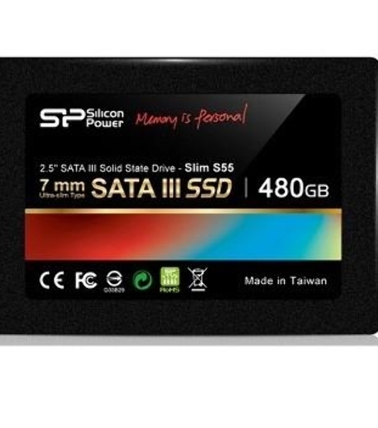 Накопитель SSD Silicon Power Slim S55, 480Gb, SATA, 2.5', R/W 560/530
